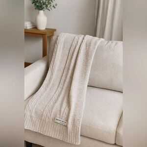 Barefoot Dreams Almond CozyChic Lite cable Throw